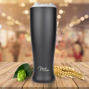 Термокухоль для пива Milu Weizenbierglas 500 мл, нержавіюча сталь, з кришкою, подарунковий набір для чоловіків (2 шт)