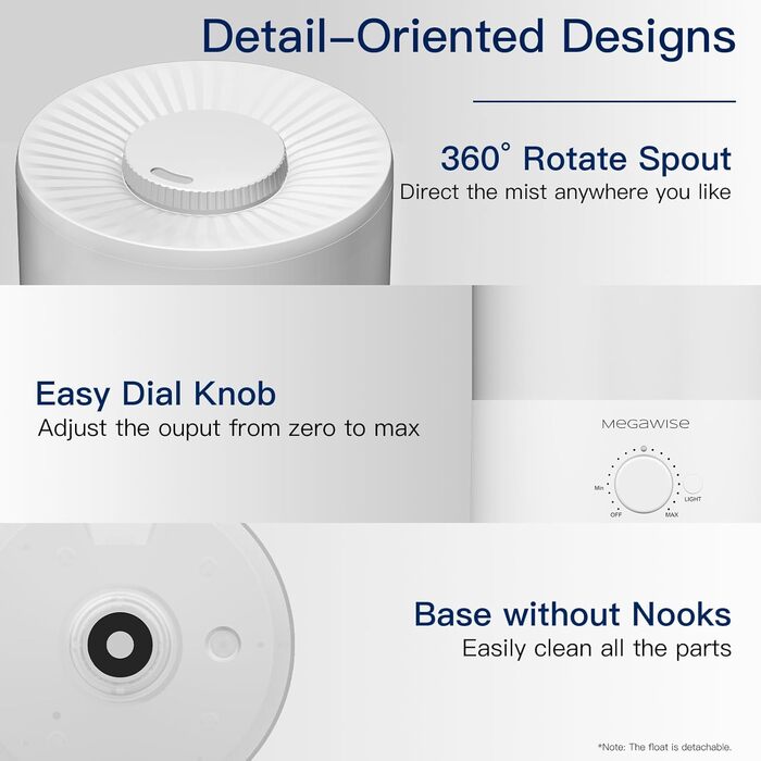 Набір з 2 ультразвукових зволожувачів повітря H1-XIT по 3.5Л, холодний туман, верхній залив води, безпротікання, для дитячої кімнати, спальні та вітальні, білий