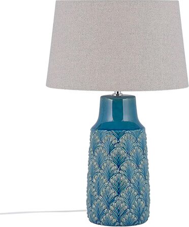 Декоративна настільна лампа Beliani Thaya, кераміка/поліестер, блакитна