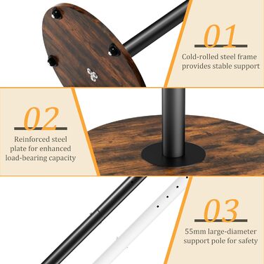 Підставка для телевізора Unho з регульованою висотою та коліщатками, для екранів 40-75 дюймів, VESA 600x400 мм (чорний)