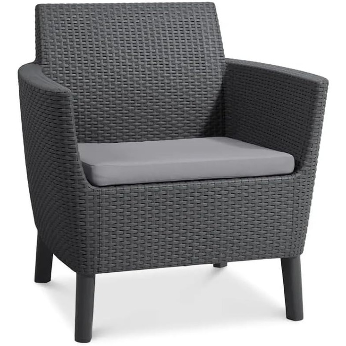 Садовий набір Allibert Salemo WS 2-місний, вуличний комплект меблів графітового кольору