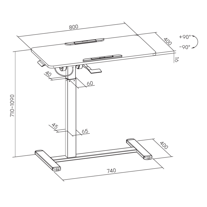 Офісний стіл з регулюванням висоти OfficePro ODM405B