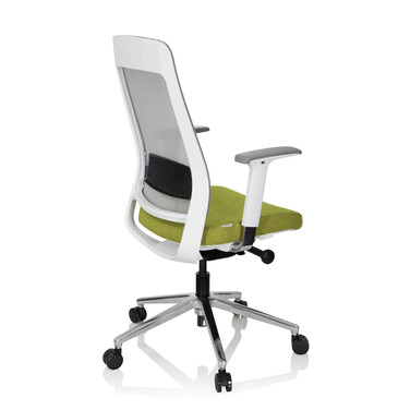 Офісне крісло / поворотне крісло CHIARO T2 WHITE сітка / тканина сіра / зелена hjh OFFICE