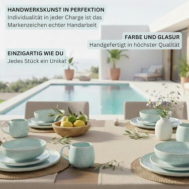 Набір чашок SÄNGER Paros: 4 чашки з порцеляни ручної роботи, 300 мл, набір для кави та чаю, кремовий колір, PREMIUM COLLECTION, 16 предметів