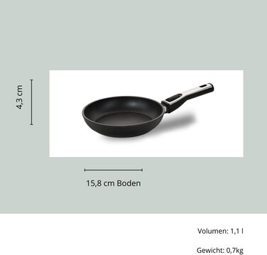 Плазмова сковорода Genius Cerafit 20 см-керамічна сковорода, придатна для використання в духовці, з антипригарним покриттям, стійким до подряпин / високоякісна індукційна сковорода