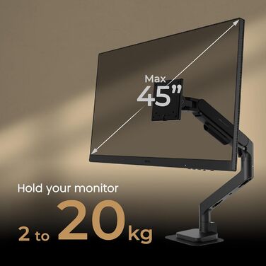 Кріплення для монітора BenQ BSH01 Ergo – чорний, газ-амортизатор, 45