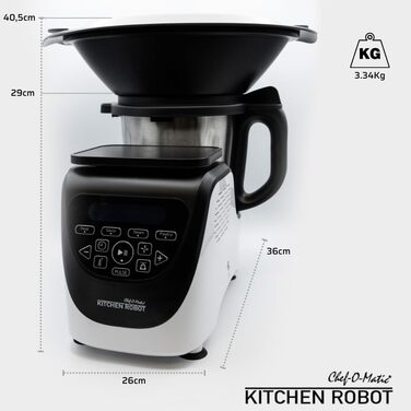 Найкращий кухонний робот-кухонний комбайн Direct Chef-O-Matic, 1000 Вт, чаша 3.00 л, з насадкою для пароварки, цифрові ваги