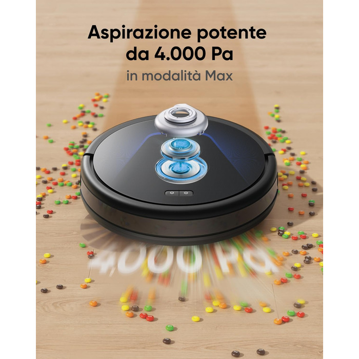 Робот-пилосос eufy G50 з потужністю 4000Pa, динамічною навігацією та ультратонким корпусом 85 мм. Ідеально підходить для прибирання шерсті тварин та твердих підлог. Відновлений.