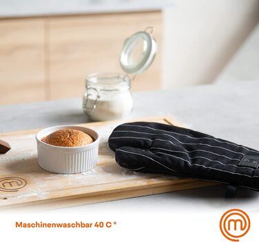 Рукавиці для духовки MC Термостійкі, 100 бавовна, ідеально підходять для приготування їжі, випікання, з петлею для підвішування та логотипом, чорні/білі