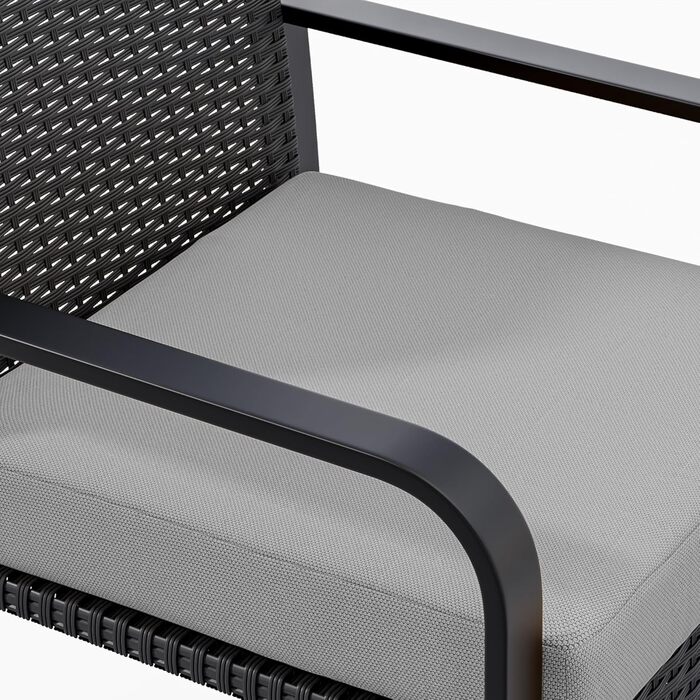 Набір садово-розкішних меблів Bealife з ротангу на 2 особи: для балкона, тераси, внутрішнього двору, саду (сірий)