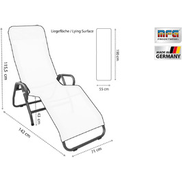 Крісло для відпочинку біля басейну MFG, антрацит/жовтий (3 фути)
