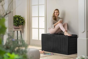 Скриня для зберігання Keter Marvel Plus 270л, сіра, водонепроникна, з сидінням, для саду, тераси, балкону