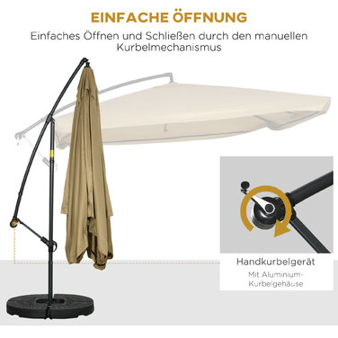 Намет-парасолька з москітною сіткою, з ручним механізмом, вентиляційним отвором, розміром 295 см x 295 см x 260 см, білий + чорний