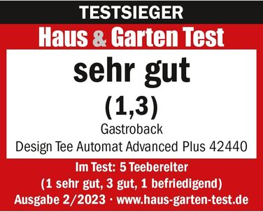 Електричний чайник GASTROBACK з регулюванням температури та ситом для листового чаю та пакетиків