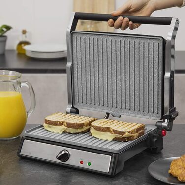 Електрогриль Cecotec Rock'nGrill 1500 Rapid з RockStone-покриттям, регульованою кришкою та знімною підставкою для жиру