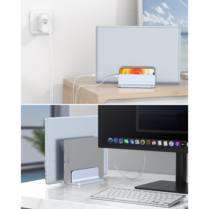 Підставка для ноутбука OMOTON: регульована, для екранів до 17.3 дюймів, сумісна з MacBook Air/Pro (блакитна)