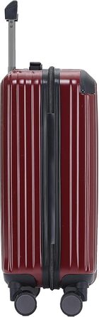 Чемодан подорожній з TSA-замком, телескопічною ручкою та 4 колесами, жорсткий корпус (Вишневий, маленький)