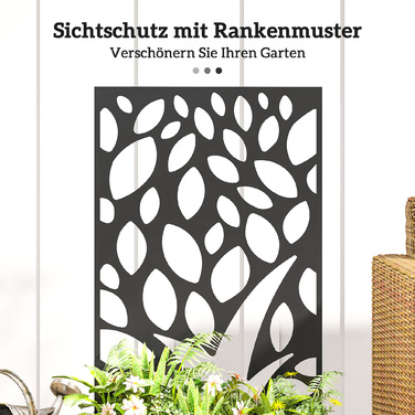 Підвищене грядка з металу з опорою для ліан, для кріплення до стіни або вільного розміщення, ящик для вирощування рослин з екраном приватності.