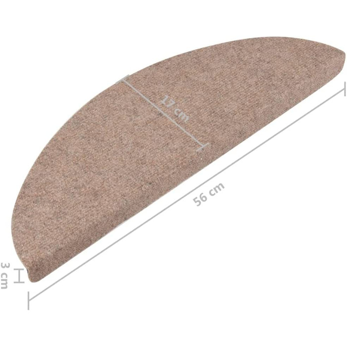 Ступінчастий килимок VidaXL самоклеючий сходовий килимок ступінчастий килимок захист сходів Килимок для сходів Протектор сходів 65x26 см (56 х 20 см, бежевий), 15 шт.