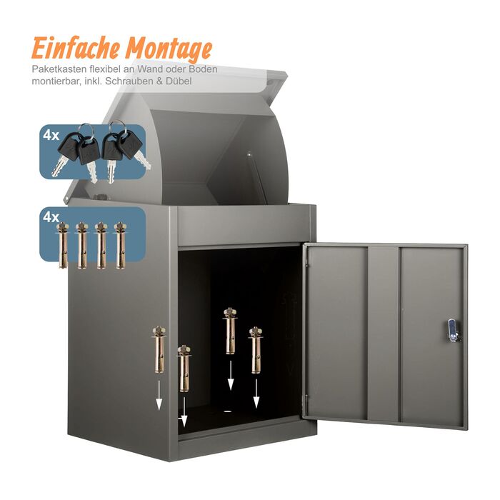 Коробка для зберігання Relaxdays, підходить для монтажу на підлозі та стіні