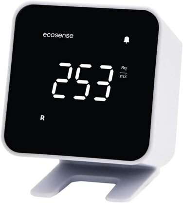 Виявник радону Ecosense EB100 EcoBlu: моніторинг радію, простий у використанні, білий