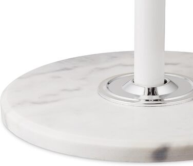 Стійка для одягу Relaxdays з підставкою для парасольки, 16 гачків, 176,5 x 36,5 см, з мармуровим основанням, золота/біла