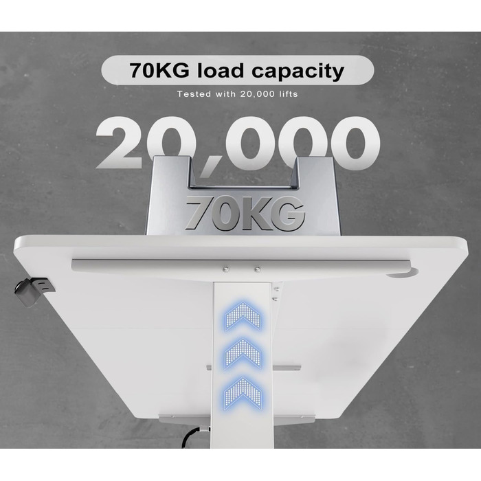 Електричний стіл Devoko з регулюванням висоти, стійкий, з пам'яттю, ергономічний, для стояння та сидіння (білий), 180 x 80 см