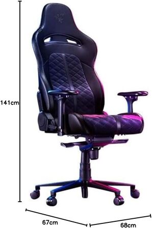 Ігровий крісло Razer Enki Schwarz: Комфорт на весь день (Підтримка попереку, широке сидіння, оптимізована щільність наповнювача, нахил до 152°) Зелений | Стандарт