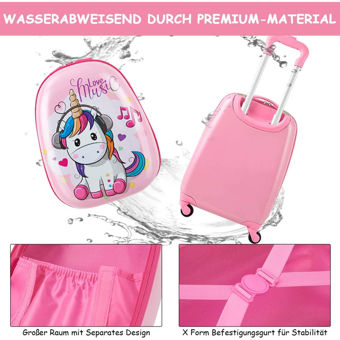Дитяча валіза з рюкзаком DREAMADE 2в1 16" +12" рожева