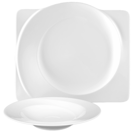 Квадратний набір тарілок із 12 предметів Білий Пасо Зельтманн