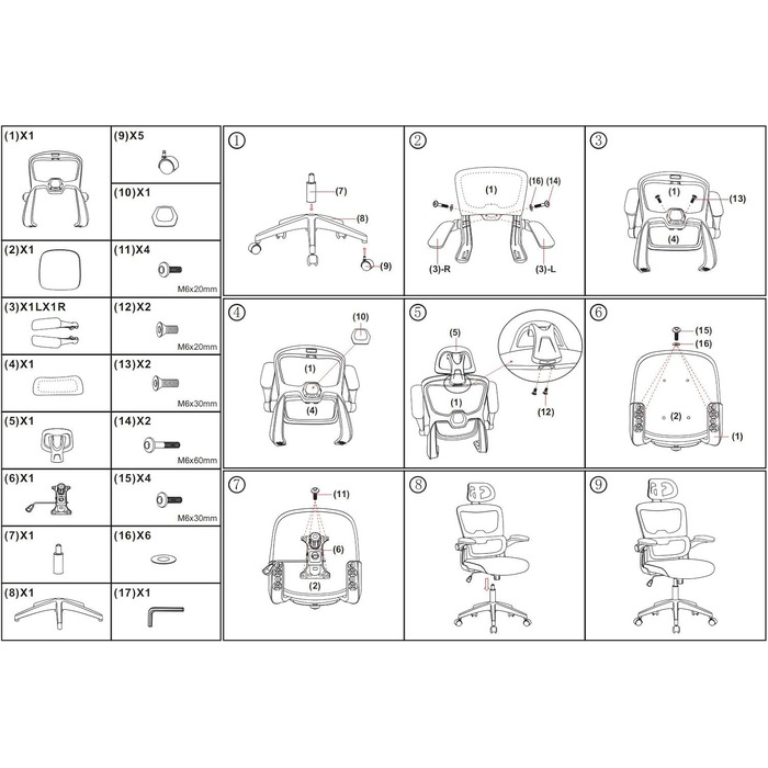 Офісний крісло SEEDWAVE з ергономічною підтримкою спини, регульованою підголівником та функцією гойдання, сірий та білий колір, до 150 кг