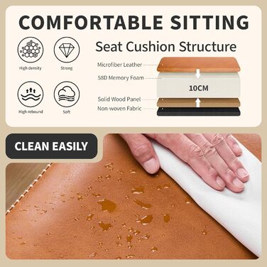 Набір з 2 барних стільців з мікрофібри, ретро дизайн, висота 62.5 см, без спинки, сірий (коричнева шкіра)