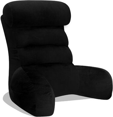 Підлогове крісло-мішок Tinuniyaa з підлокітниками, велике, для читання, роботи, перегляду телевізора, ігор та відпочинку. Максимальна висота користувача 163 см, вага 3.5 кг (Чорний, Стандартний)