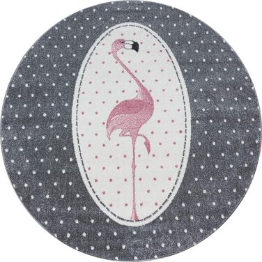 Дитячий килимок з коротким ворсом Flamingo Star Design Дитяча кімната Ігрова кімната 11 мм Висота ворсу М'яка прямокутна кругла доріжка рожева, Розмір 120x170 см 120 x 170 см Рожевий