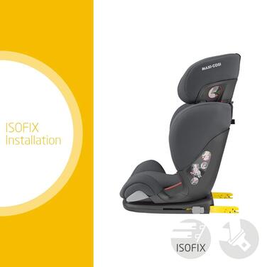 Дитяче автокрісло Maxi-Cosi RodiFix AirProtect, 15-36 кг, 3,5-12 років, відкидне дитяче крісло ISOFIX, регульований підголівник/спинка, додатковий бічний захист, швидке кріплення, оригінальне графітове дитяче крісло. Автентичний графіт