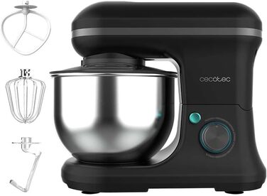 Міксер Cecotec Cecomixer Merengue 5L з потужністю 1200 Вт, 6 швидкостей, чорний, з нержавіючою чашею 5л та набором для збивання та замішування
