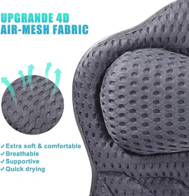 Подушка для ванни з текстилю 3D AirMesh та присосками