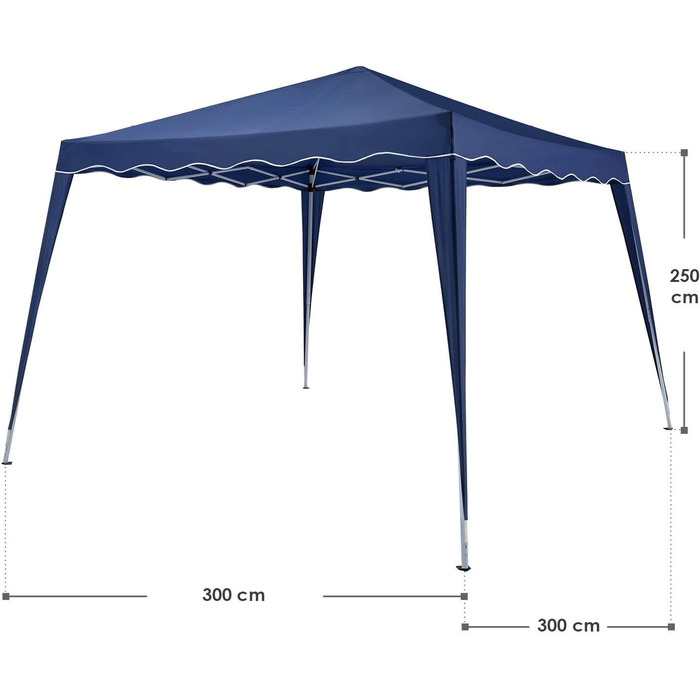 Намет Juskys Canopy Vivara 3x3 м - Висувна альтанка з регулюванням висоти, UV50 та водовідштовхувальні властивості - Садовий намет з сумкою - Шатро для саду - (Синій)