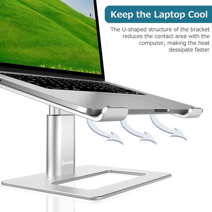 Підставка для ноутбука GOKEDA: ергономічна, регульована, з алюмінію, 11-17 дюймів