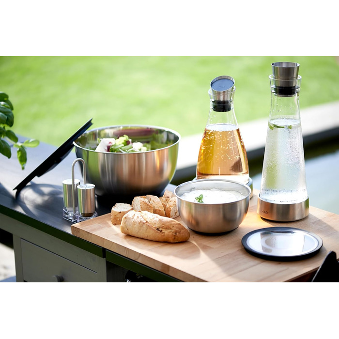 Емса Flow - термоджезва з нержавіючої сталі та скла, 1 л, 14x14x30 см | Зберігає холод до 4 годин | Емса