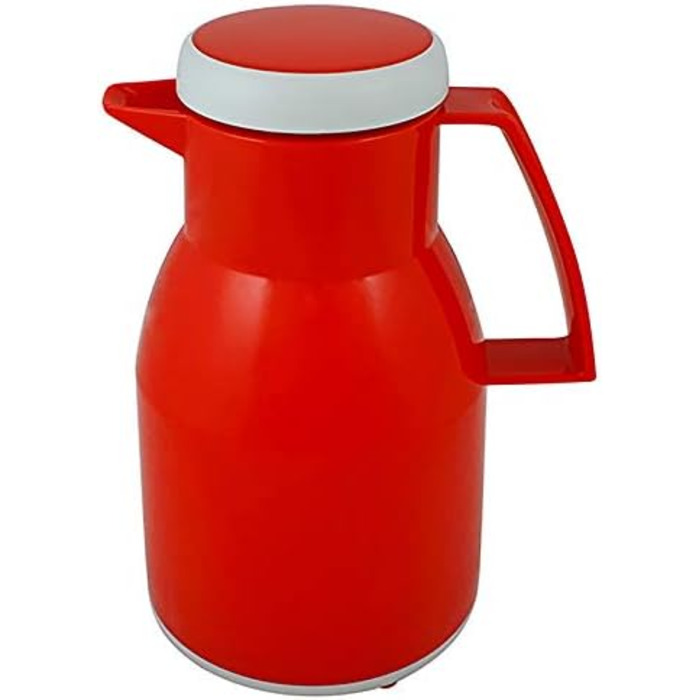 Термос Wash Thermoskanne 1L, 6 годин, червоний: зберігає напої гарячими та холодними, щільний кришка, для миття в посудомийній машині, подвійні стінки