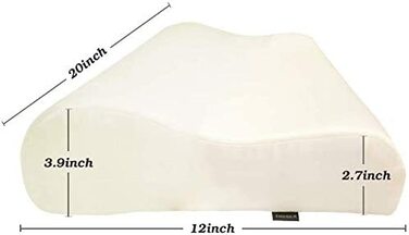 Наволочка з шовку THXSILK 19 Momme з шовковиці для контуру Подушка з латексу з ефектом пам'яті наволочка для шийки матки наволочка, гіпоалергенна миється (50 x 30 x 10/7 см, натуральний білий) 50x30x10 / 7 см натуральний білий