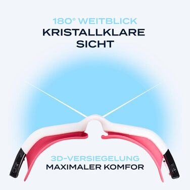 Водні окуляри для плавання з обробкою проти запотівання - Водонепроникні, захищені від ультрафіолету та зручні - Доступні в багатьох кольорах - Окуляри для дайвінгу унісекс для дорослих, підлітків і дітей - Швидке регулювання (рожевий/димний)