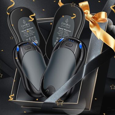 Електричні грілки для рук FANDLISS з акумулятором 10000mAh, двосторонній нагрів, магнітний набір 2 шт., USB, 3 режими нагріву, для кемпінгу та активного відпочинку, подарунок