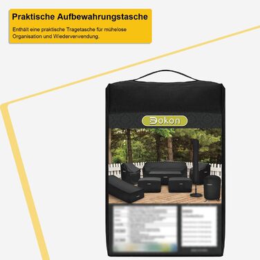 Захисний чохол для парасольки (400см) - водонепроникний, стійкий до УФ, для саду та ринку, чорний