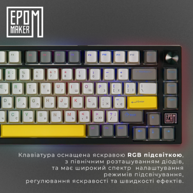 Клавіатура механічна бездротова EPOMAKER TH80 SE Budgerigar V2 Black (TH80-SE-B-BV2)