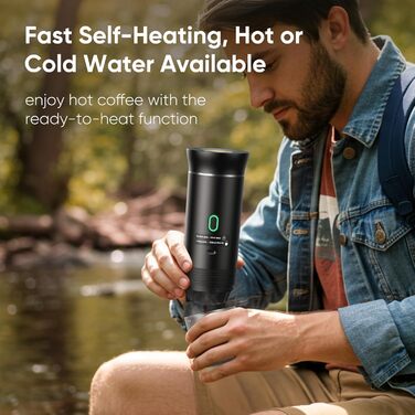 Кавомашина портативна 12V Akku 3-в-1, для кемпінгу та авто, з USB, сумісна з капсулами та меленою кавою, чорна