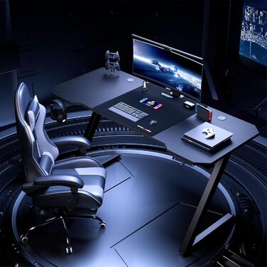 Ігровий стіл GTPLAYER 120x60 см з карбоновою поверхнею та тримачем для навушників