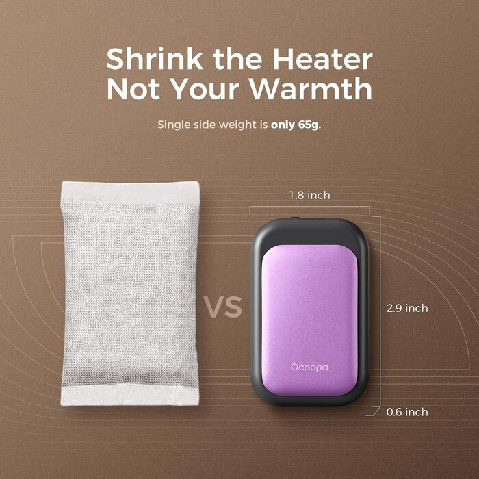 Електричні грілки для рук OCOOPA UT4 5000mAh - 2 шт. Ультракомпактні, водонепроникні, швидкий нагрів, для зими, USB