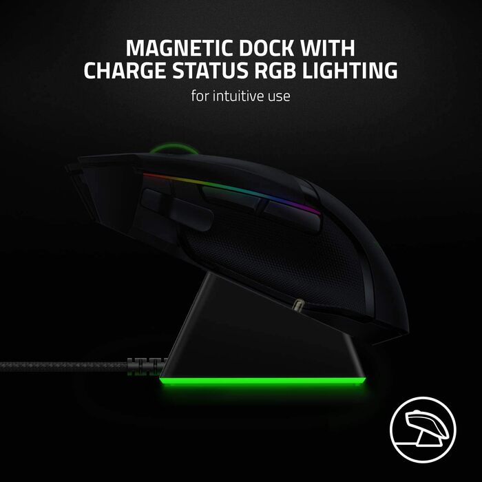 Підставка для навушників Razer Chroma з USB-хабом та RGB-підсвічуванням (7.1 Surround Sound, інтегрована підставка, протиковзкий фундамент) Білий (Чорний, Mouse Dock Chroma, Single)